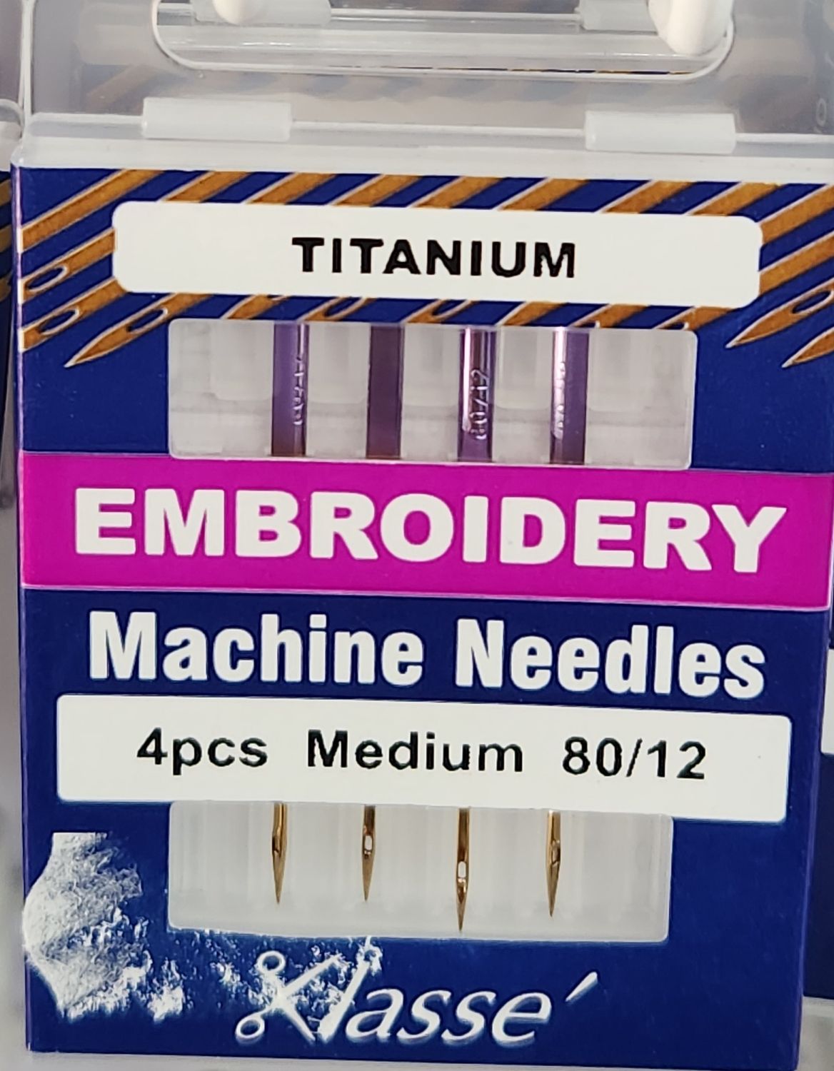 Klasse Titanium Embroidery Needles 4pack 80/12