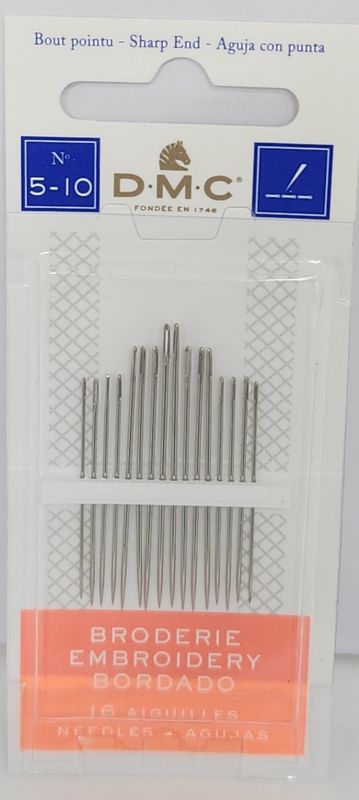 DMC Embroidery Sharp Sewing Needles Size 5-10