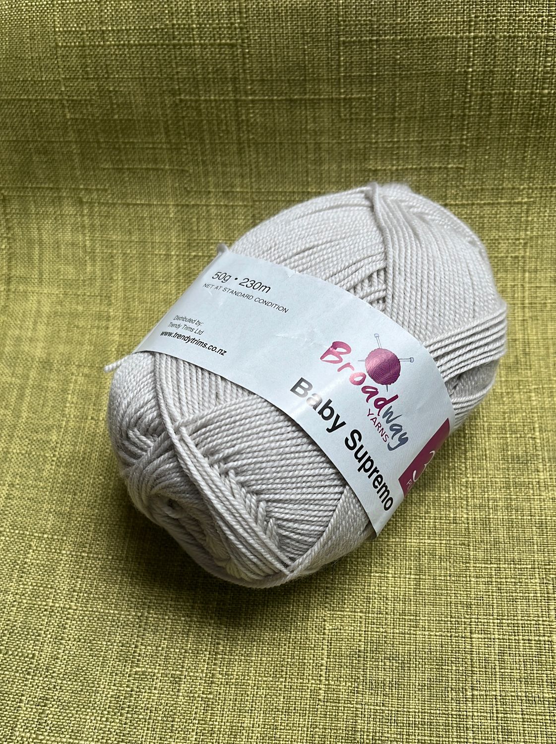 Broadway Baby Supremo 3ply Merino 50g 230m 05 Stone