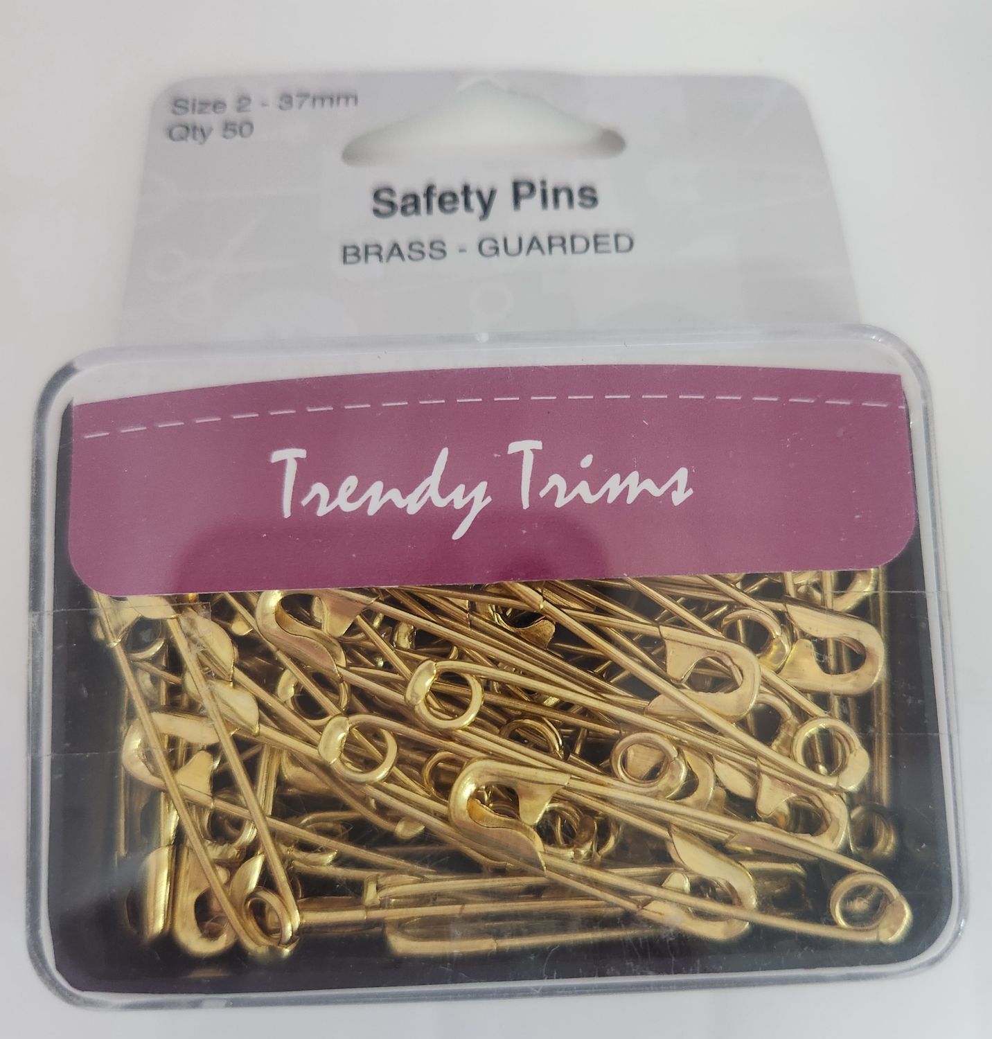 Trendy Trims Safety Pins Guarded Size 2 37mm