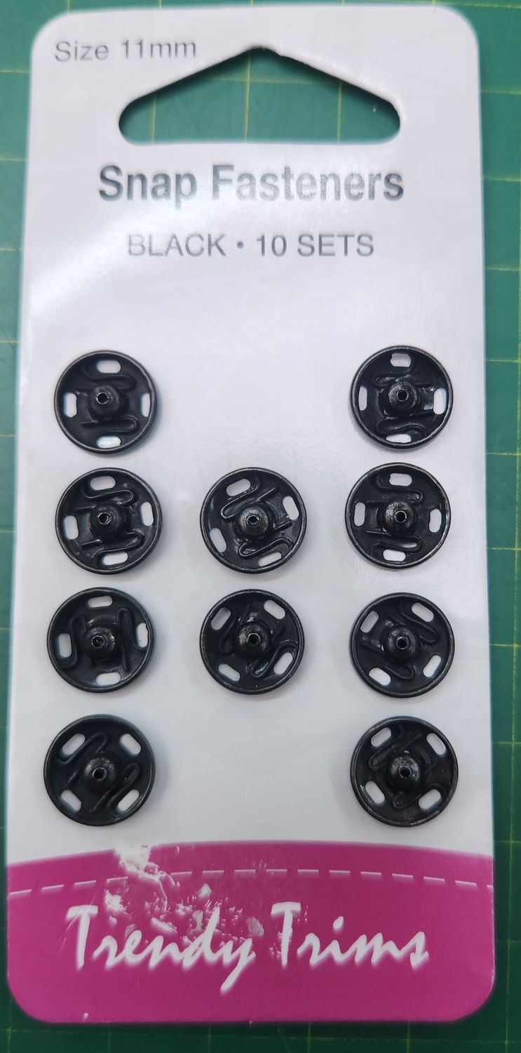 Snap fasteners 11mm black