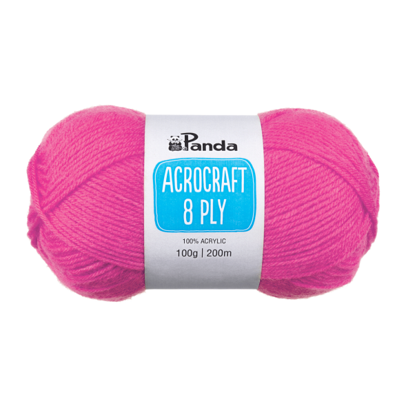 Panda Acrocraft 8ply Acrylic 100g Colour Shade 1031 Passion Pink