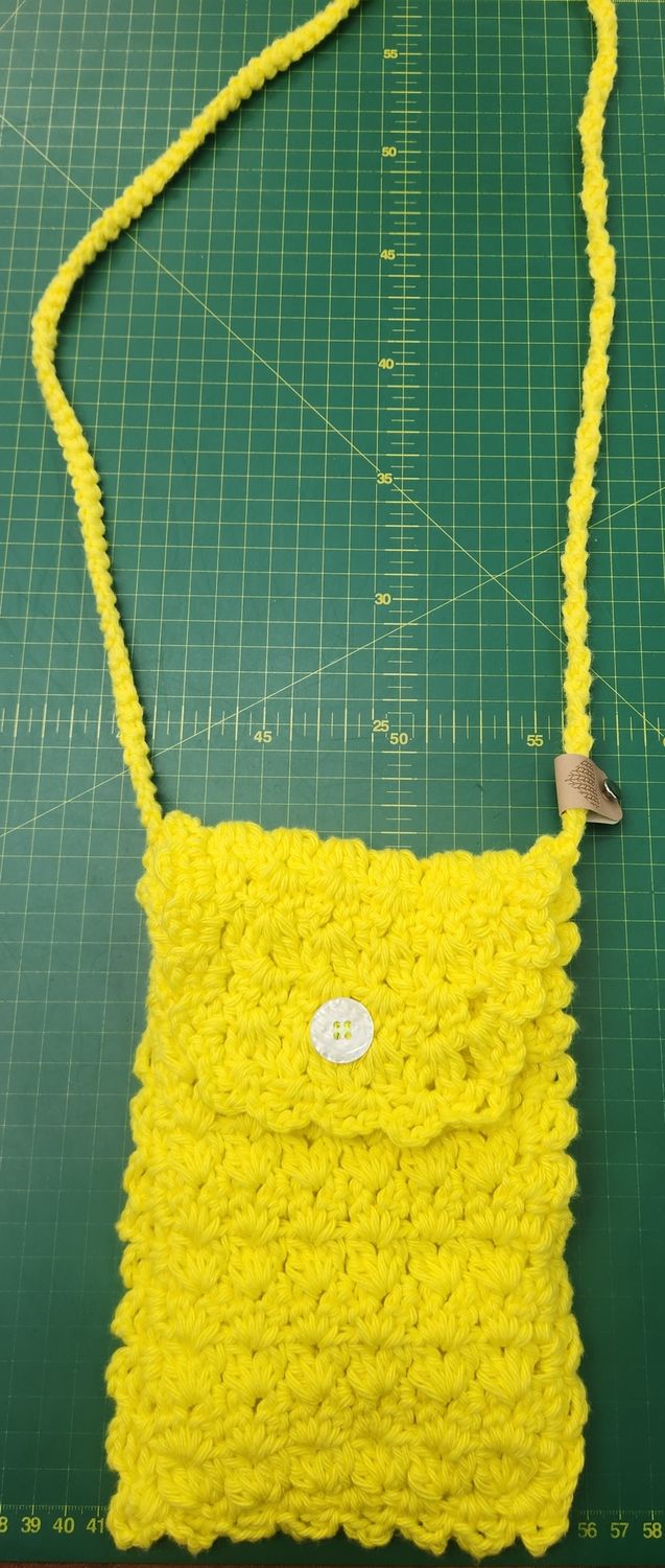 Cross over Body Crochet Bag - Yellow