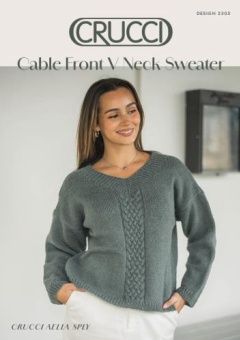 Crucci Pattern - Cable Front V Neck Sweater Design 2305