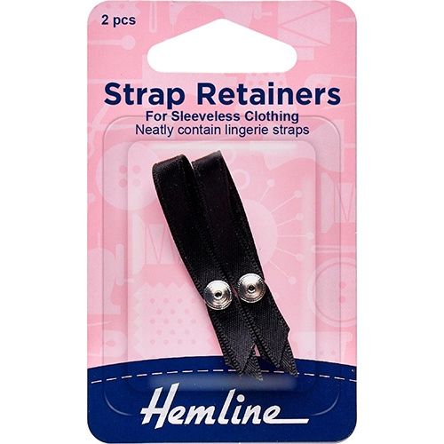Hemline Bra Strap Retainer 1 pair Black