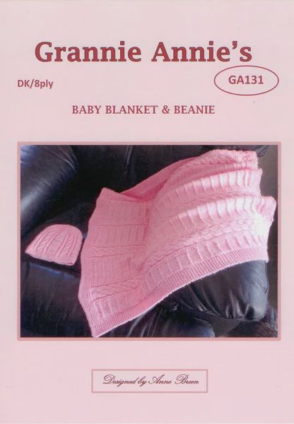 Grannie Annie's 8ply DK Baby Blanket &amp; Beanie Pattern GA131