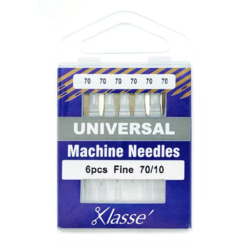 Klasse Universal Fine 6 pack Sewing Machine Needles 70/10