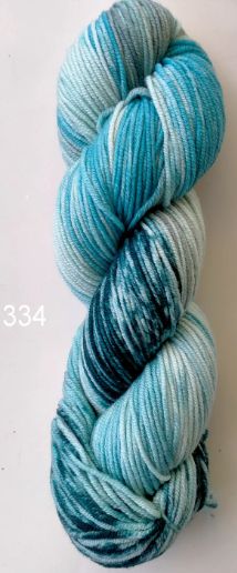 CW Hand Painted Superfine Merino Hank Colour 334 Teal