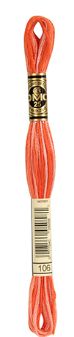 DMC Stranded Cotton Pearl 8m Skein Colour 106 Variegated Coral