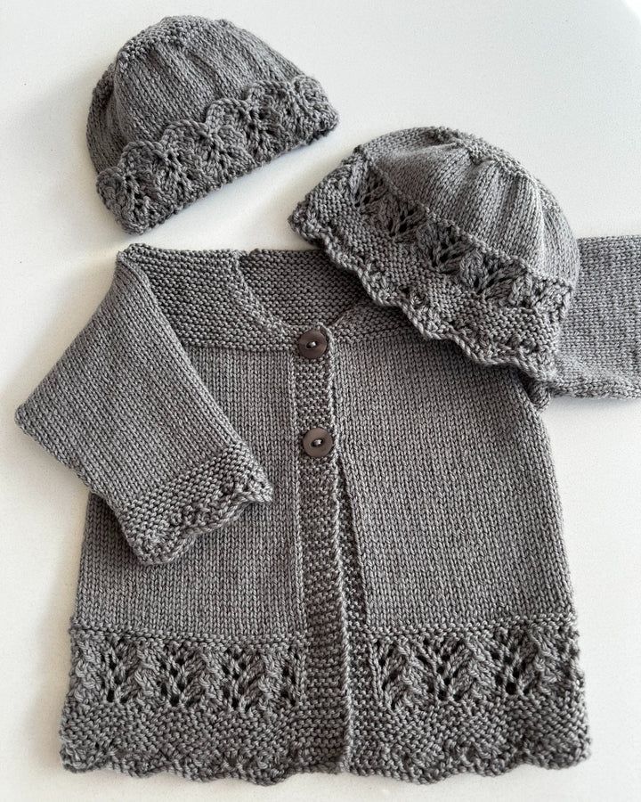 Kiwi Stitch &amp; Knit Amelie Cardigan &amp; Hat 4ply Pattern