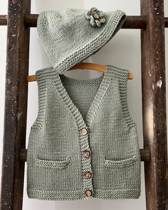 Kiwi Stitch &amp; Knit Pattern - Ava &amp; Archie Vintage Vest Pattern