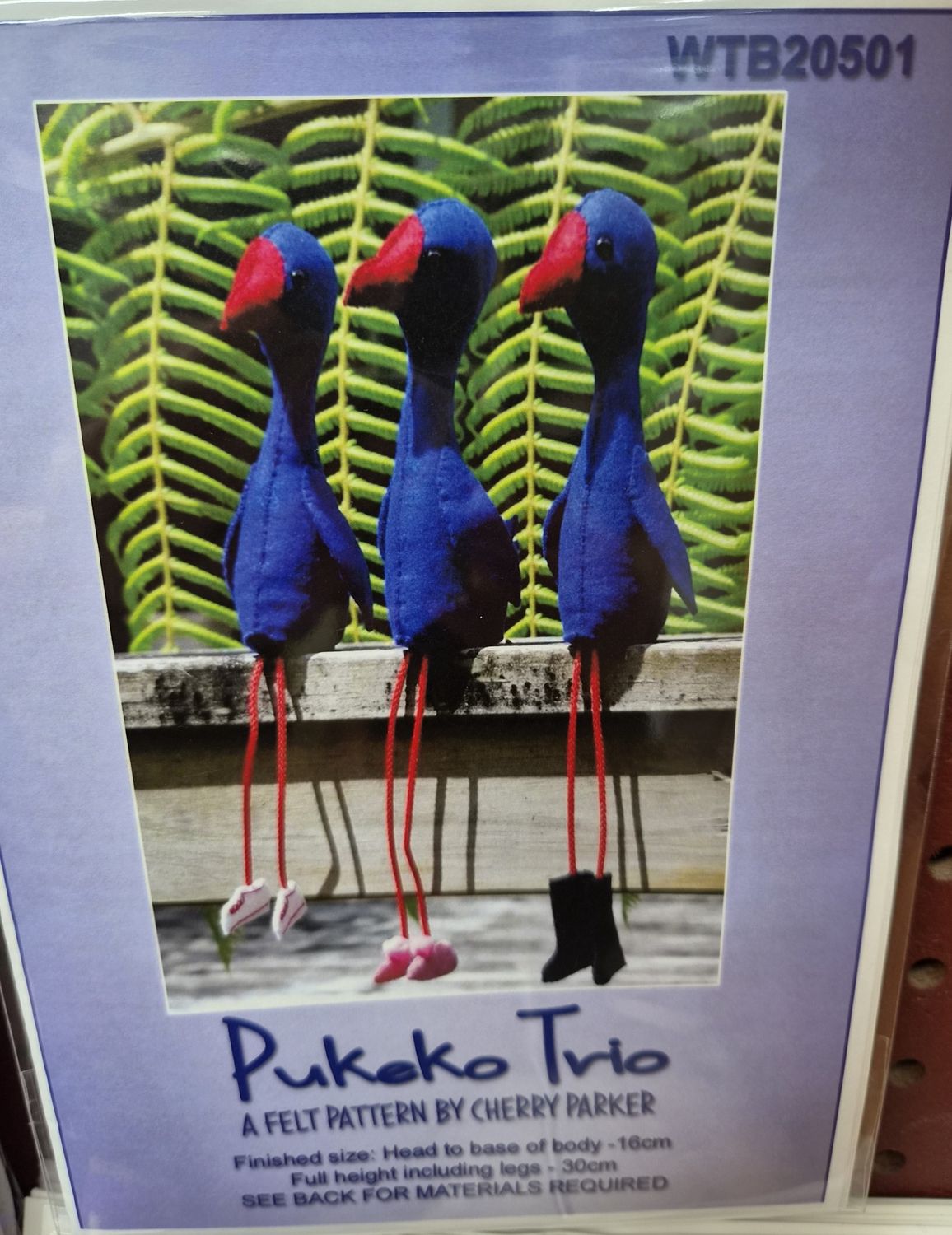 Felt Trio Pukeko Pattern