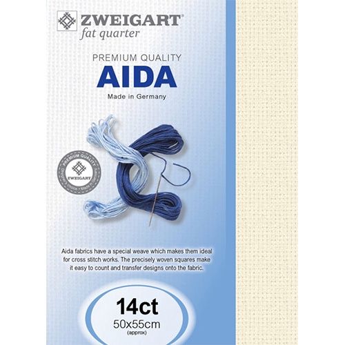 Zweigart Aida Fat Quarter 14 Count - Ivory