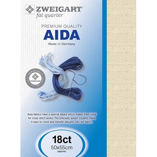 Zweigart Aida Fat Quarter 18 Count - Ivory