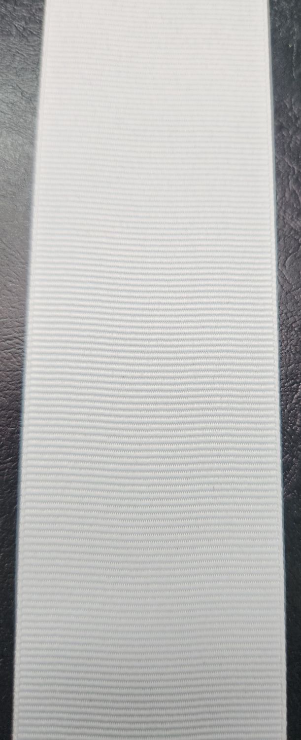 White Grosgrain Ribbon  38mm Width, Price per metre
