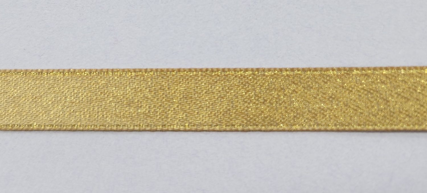Tan/Gold Purl Satin  Ribbon 9mm Width,  Price per metre