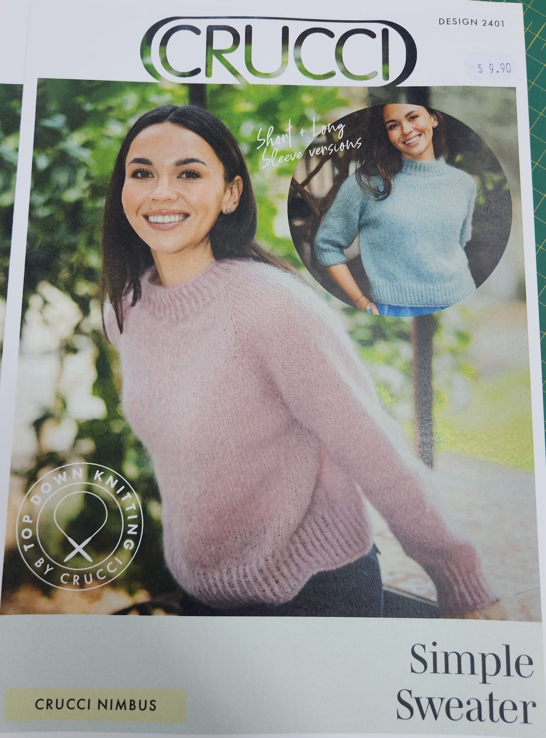 Crucci Simple Sweater Pattern Mohair 2401 $9.90