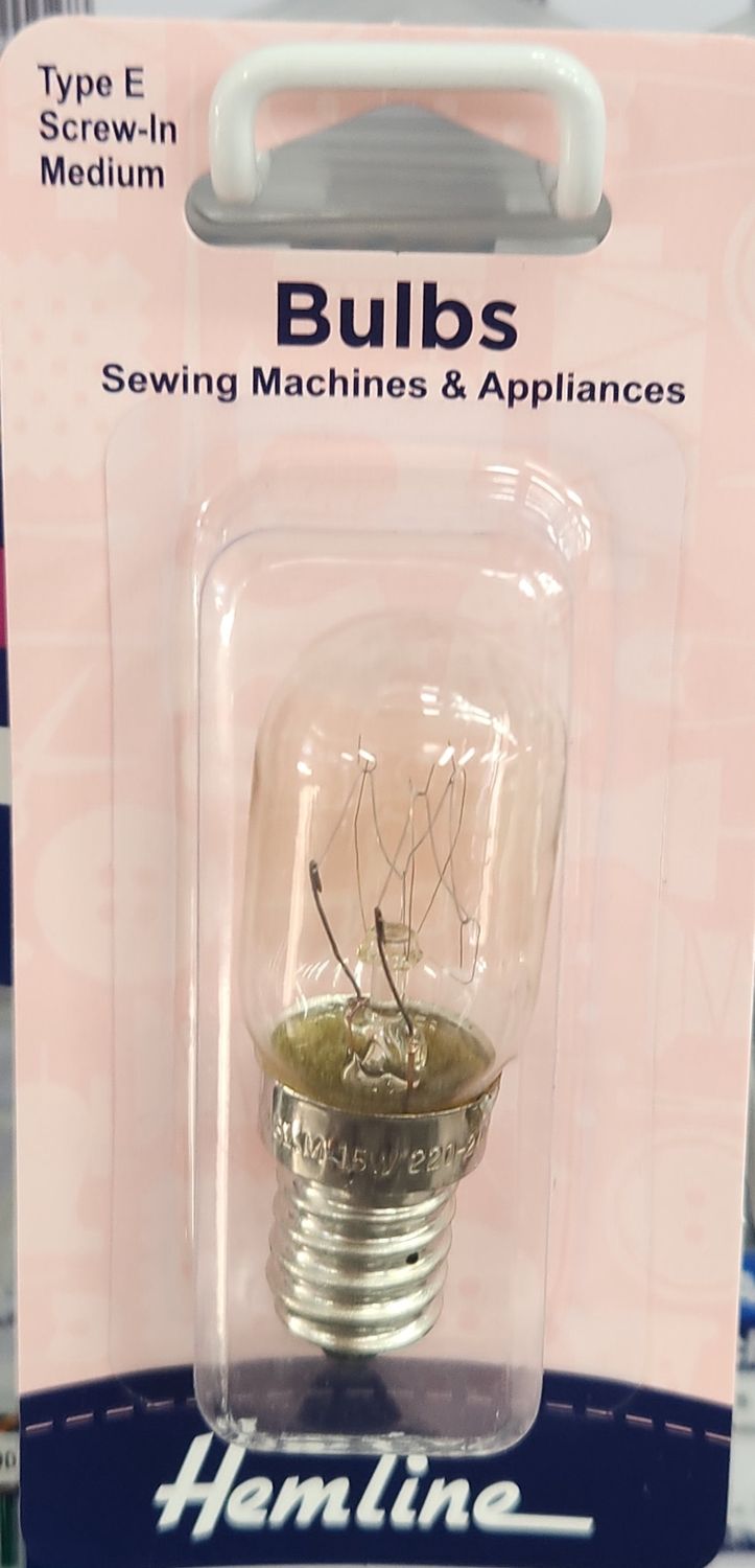 Hemline Sewing Machine Bulb Type E Screw In Medium
