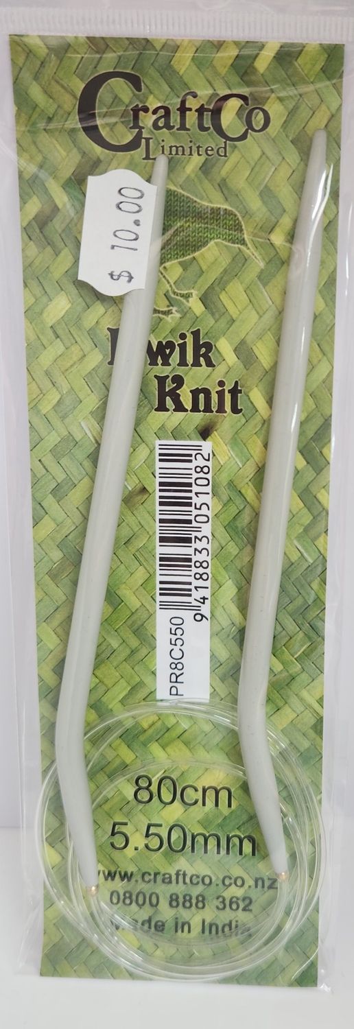 Kwik Knit Fixed Circular Aluminium  Needle 80cm 5.50mm