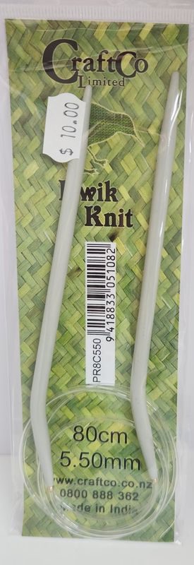 Kwik Knit Fixed Circular Aluminium  Needle 80cm 5.50mm