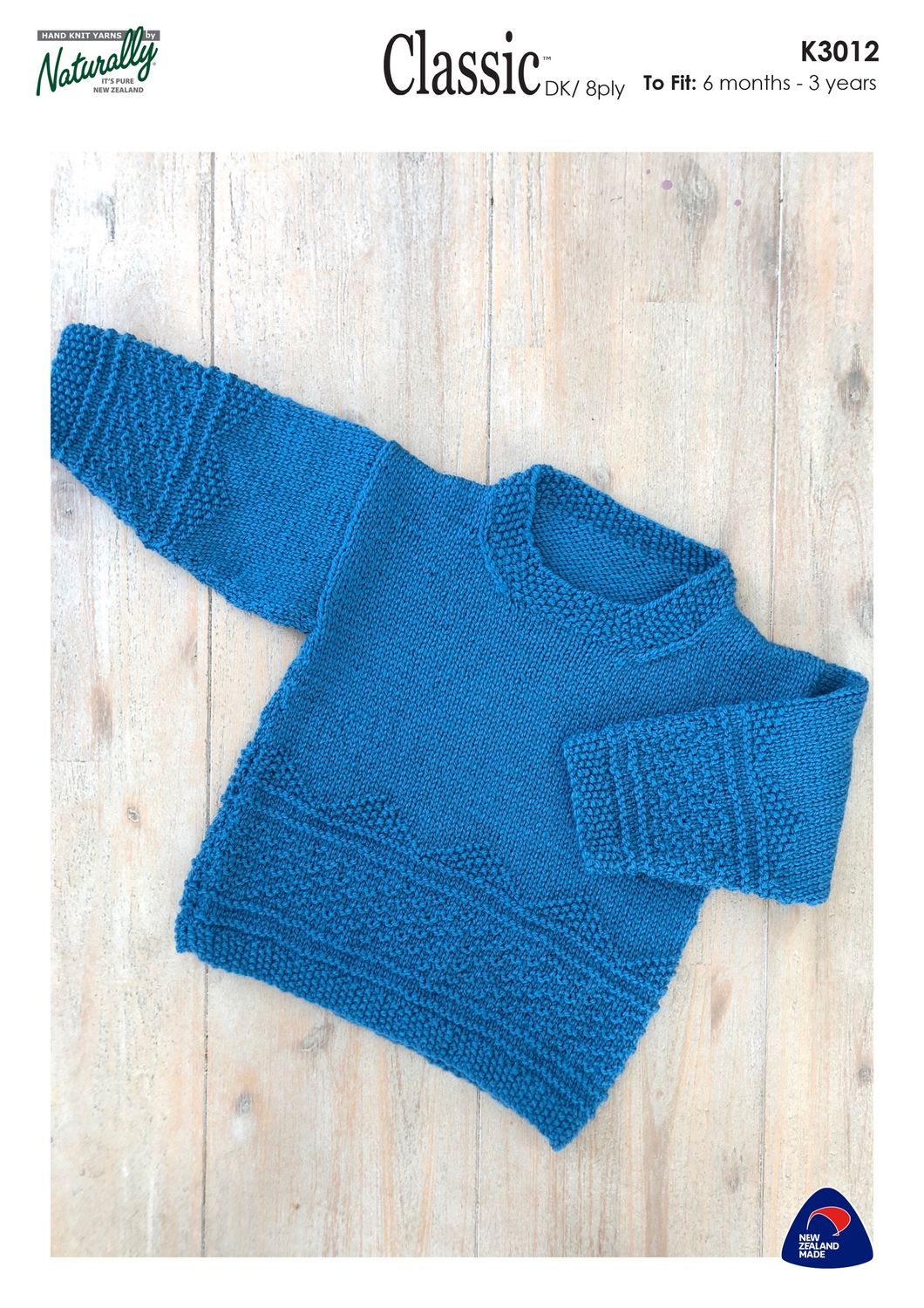 Naturally Classic 8ply Pattern Sweater K3012