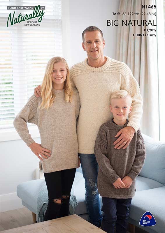 Naturally - Family Sweater Big Natural N1465 8ply &amp; 14ply