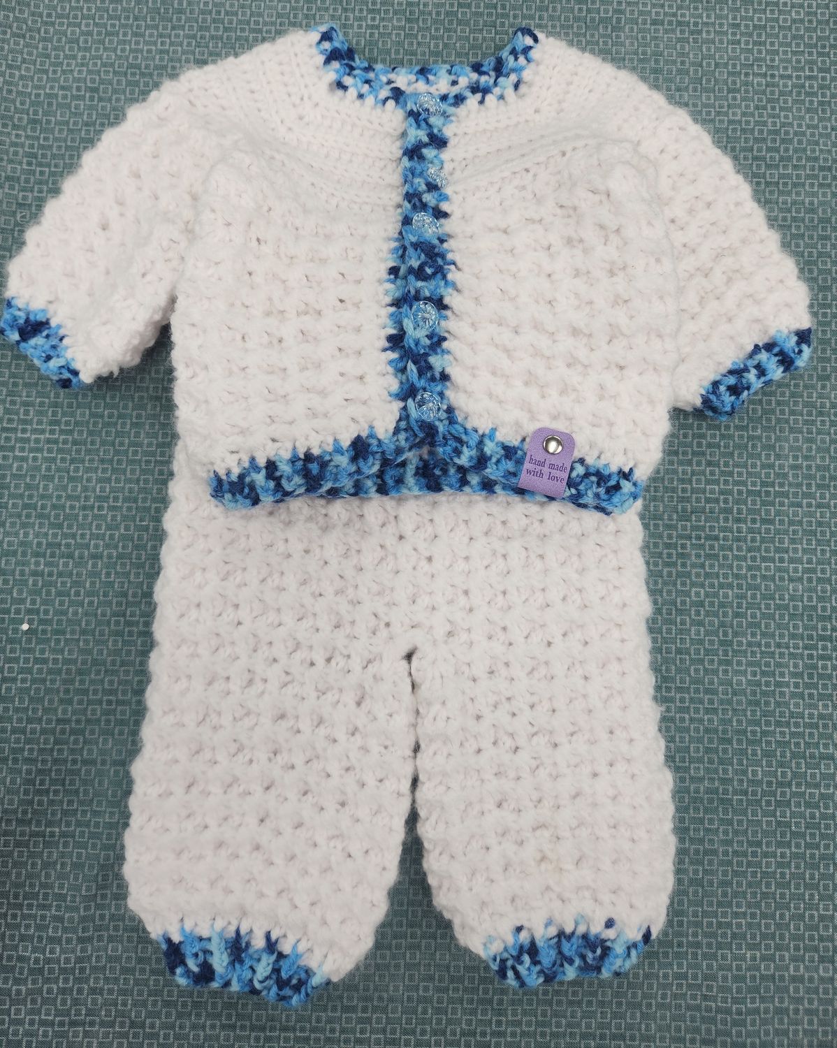 Acrylic Jacket &amp; Pants - Crochet 3 to 6 months