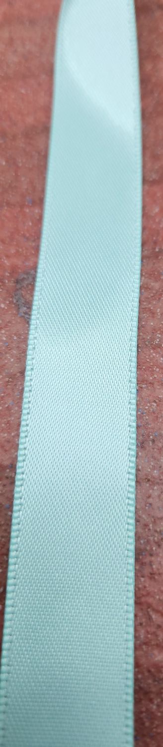Double Satin Mint Ribbon 15mm  Per Metre