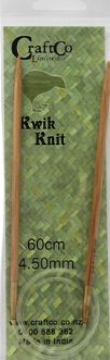 Kwik Knit Bamboo Fixed Circular Needles 60cm 4.00mm