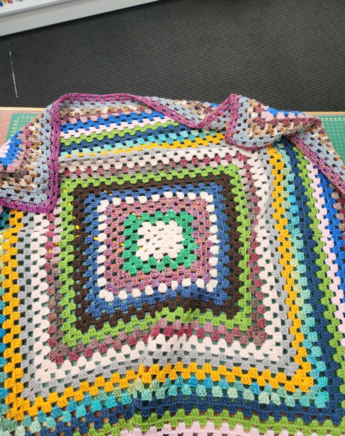 Handmade Crochet Blanket - 100% Wool - Yellow Themed