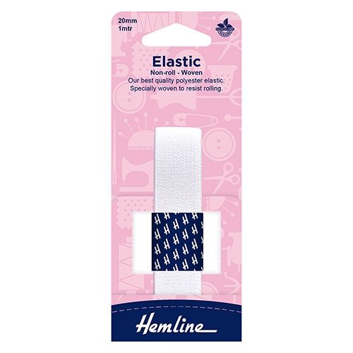 Hemline Elastic 20mm 1m White