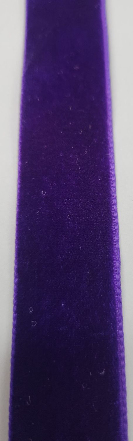 Purple Velvet Ribbon 22mm Width, Price per metre