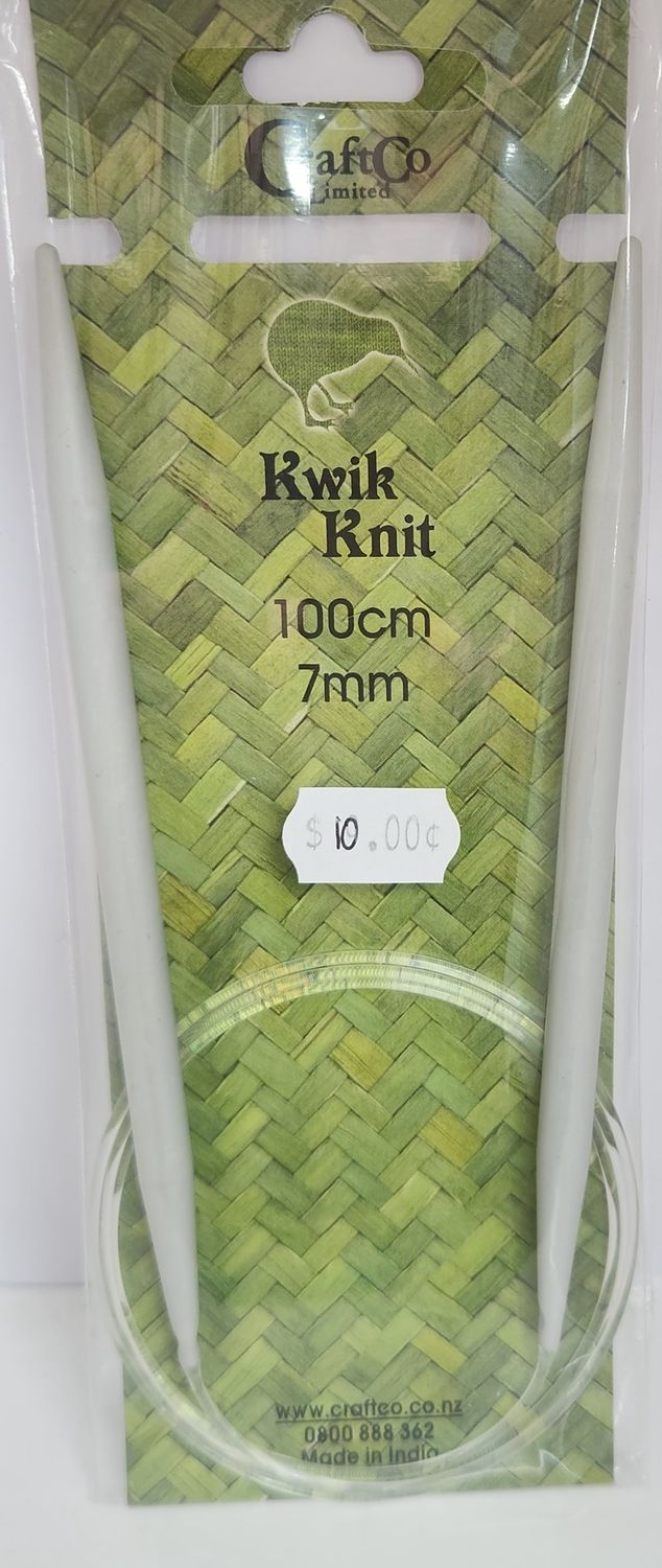 Kwik Knit Fixed Circular Aluminium Needle 100cm 7.00mm