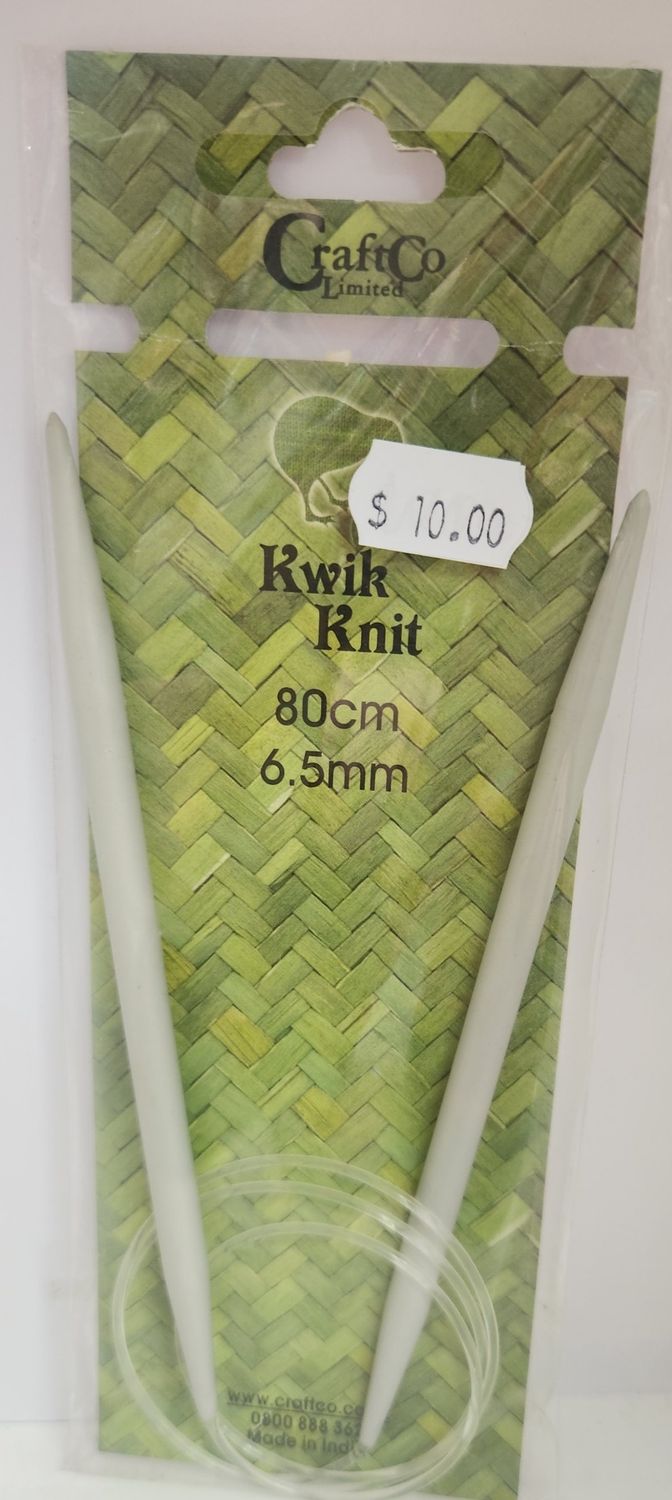 Kwik Knit Fixed Circular Aluminium Needle 80cm 6.50mm