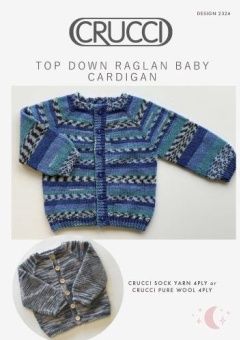 Crucci Pattern - TopDown Raglan Baby Cardigan 4ply 2324