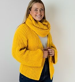 Alpaca Yarns Pattern Rib Cardi &amp; Cowl 1149