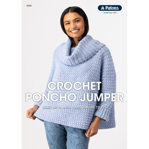 Patons Pattern Crochet Poncho Jumper - 55