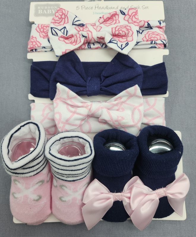 Hudson Baby 5 Piece Headband &amp; Sock Set