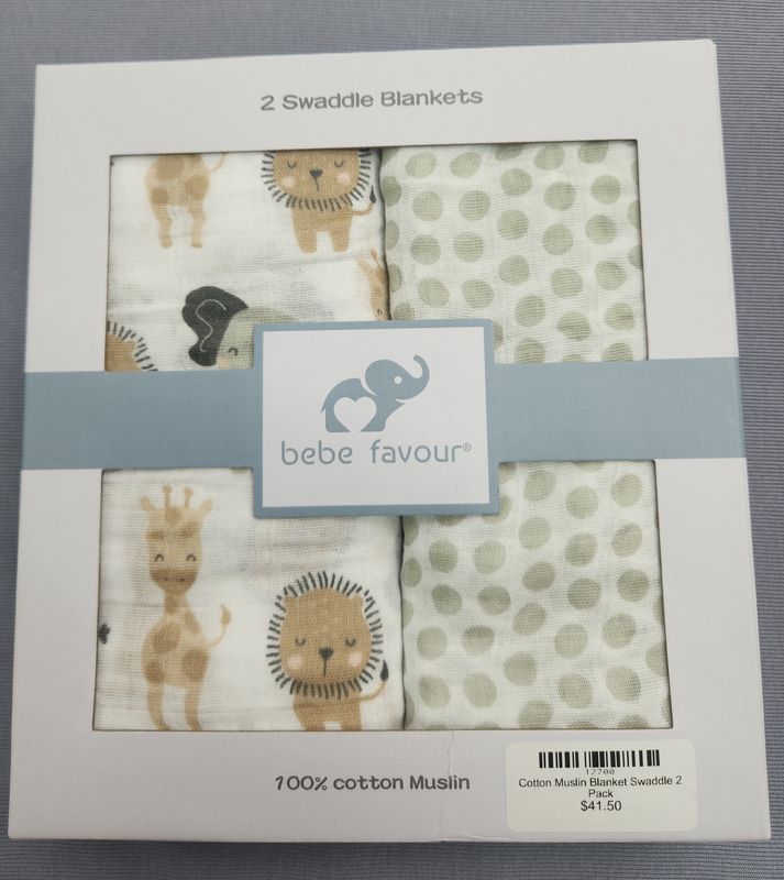 Cotton Muslin Blanket Swaddle 2 Pack