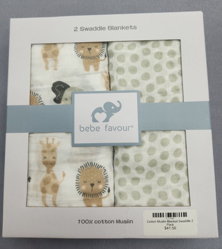 Cotton Muslin Blanket Swaddle 2 Pack