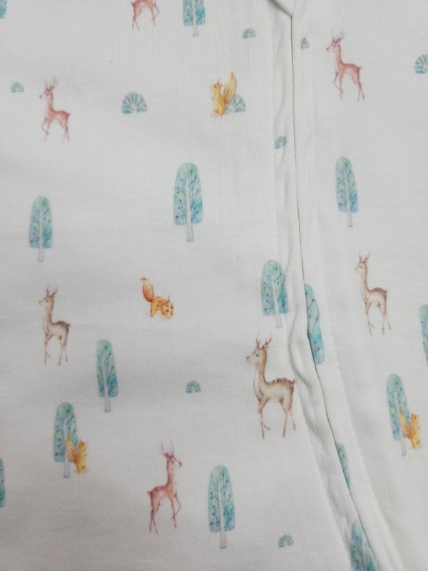 imababywear Short Sleeve Zip Body Suit Theme Taiga Deer 9 to 12 months