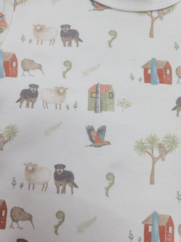 Imababy Short Sleeve Bodysuit - Theme Farm Muster 0 to 3 months