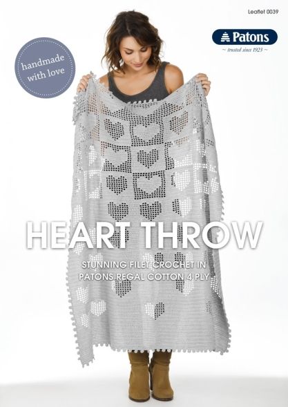 Patons Crochet Pattern Book - Heart Throw