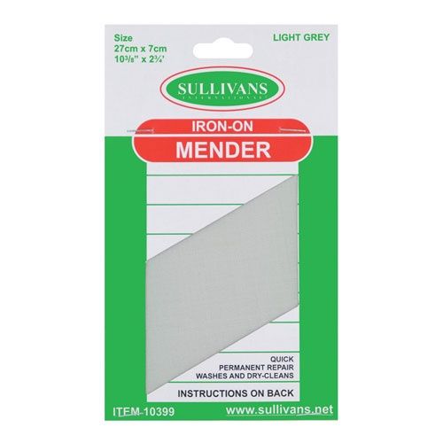 Sullivans Iron On Mender - Light Grey 27cm x 7cm