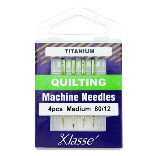 Klasse Sewing Machine Needle Quilting-Titanium Size 80/12 x 4pcs