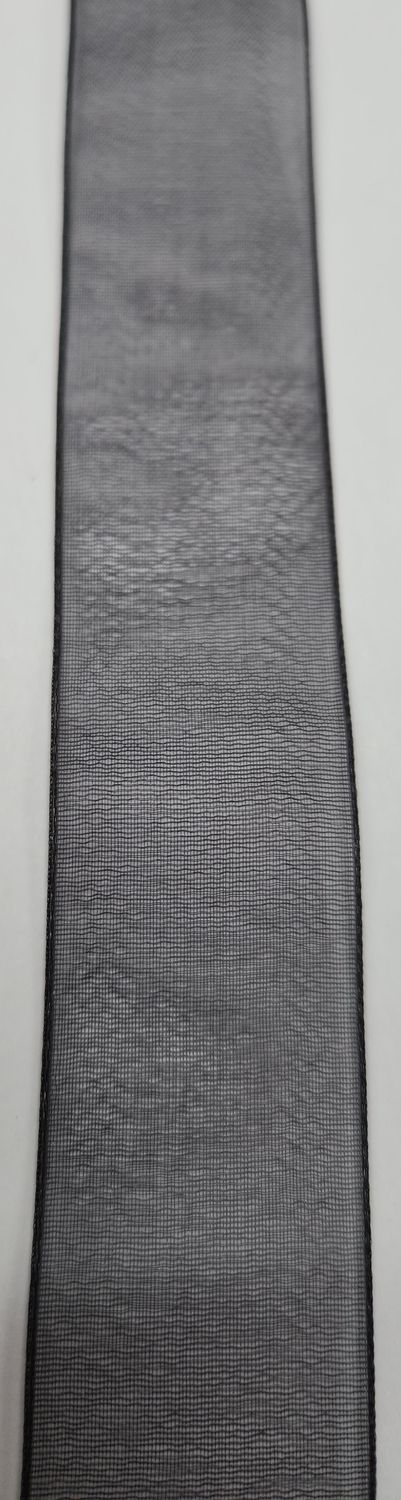 Black Organza Ribbon 25mm Width, Price per metre