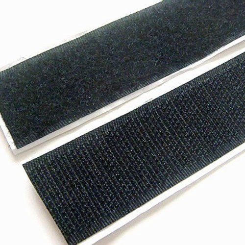 Velcro LOOP Sticky Back Black 25mm Wide, Priced Per Metre