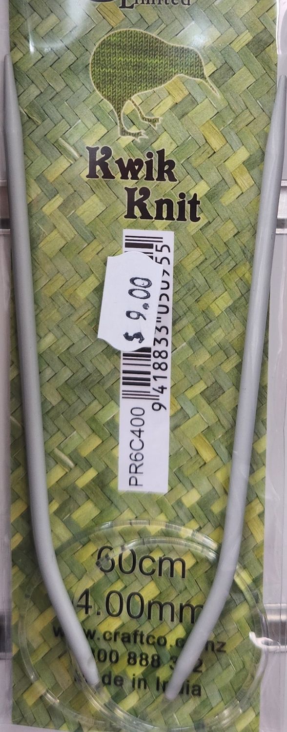 Kwik Knit Fixed Circular Aluminium Needles 60cm 4.00mm