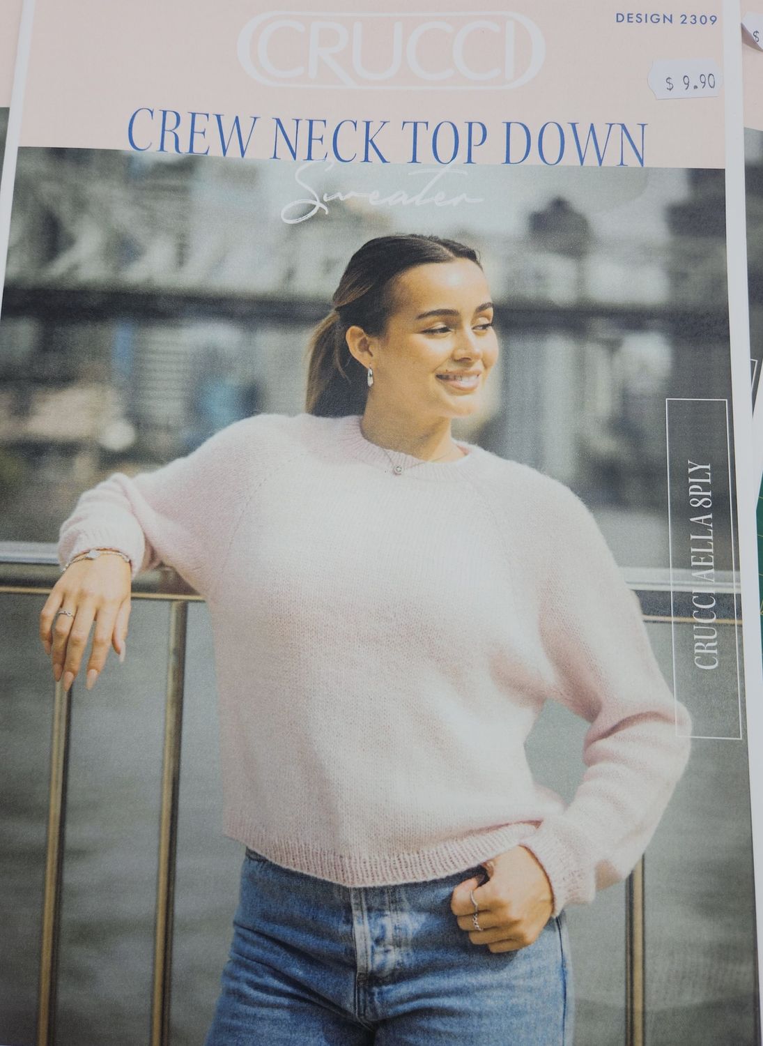 Crucci Top Down Sweater Pattern 2309 8ply $9.90