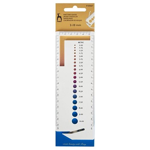 Pont Knitting Gauge with Yarn Cutter